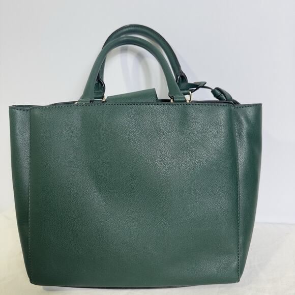 Nine West Green Tote Bag Hand Painted Ladybug Floral Leaf Purse Shoulder Satchel - Picture 6 of 16